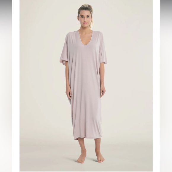 Barefoot Dreams Luxe Milk Jersey Caftan Faded Rose One Size - Picture 1 of 7